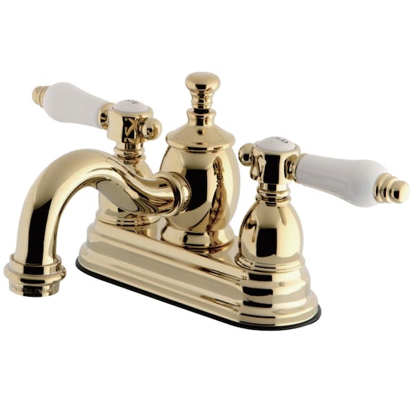 KS7102BPL 4" Centerset Bathroom Faucet, Polished Brass